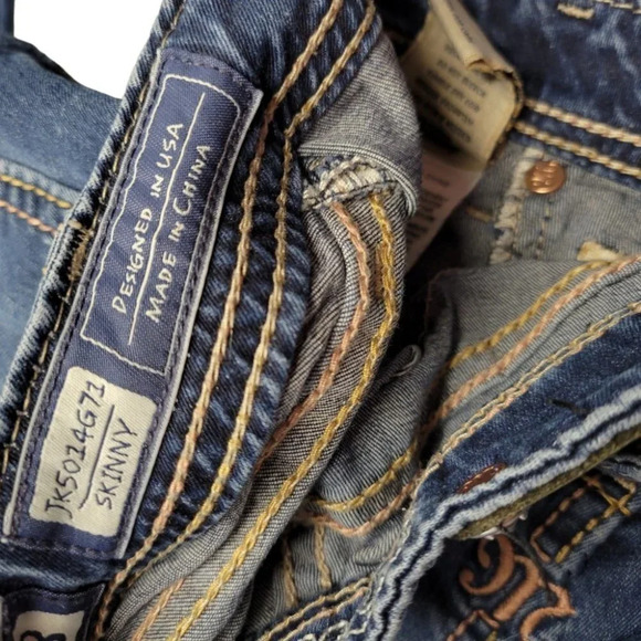 MISS ME💫Girl's Blue Skinny Jeans with Detail Stitching - Picture 9 of 12